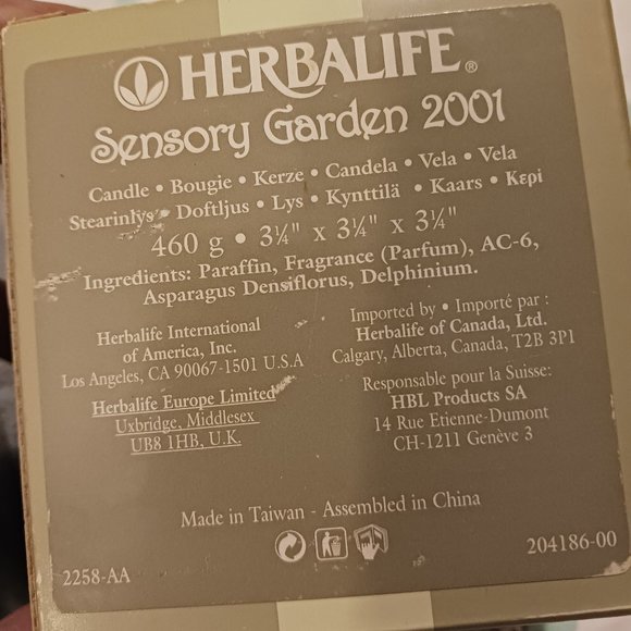 NEW! VINTAGE 2001 HERBAL LIFE SENSORY GARDEN SCENTED CANDLE - Picture 7 of 8